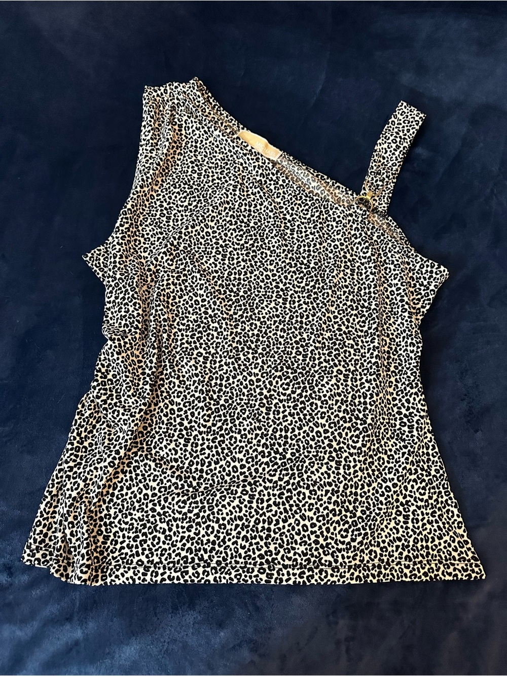 Michael Kors One-Shoulder Leopard Print Tank Top - Beige/Black